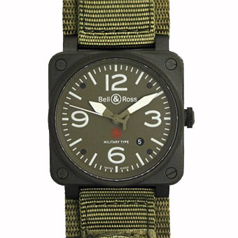 BELL＆ROSS ベル&ロス スーパーコピー BR03-92 MILITARY-R メンズ カーキ